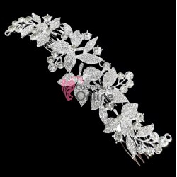 Tiara Ti016FF Argintiu pentru mirese cu cristale